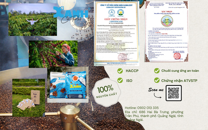 Chứng nhận HACCP - Xanh Cà Phê đảm bảo cung cấp sản phẩm an toàn