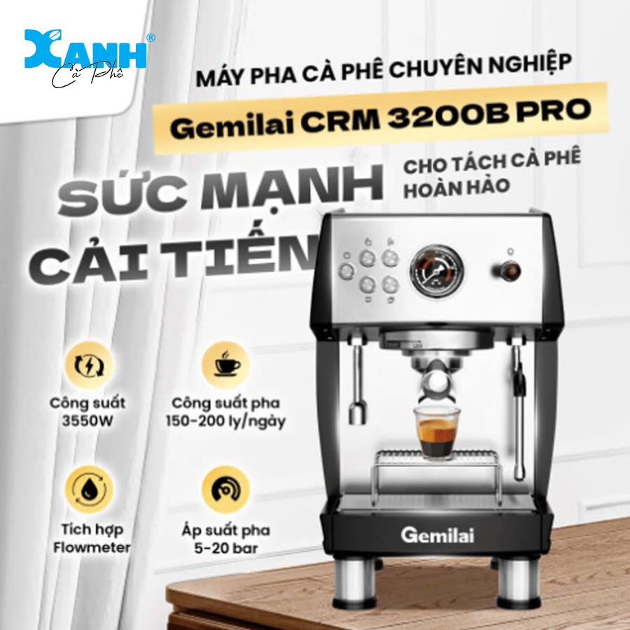 Máy pha cà phê Gemilai CRM 3200B PRO