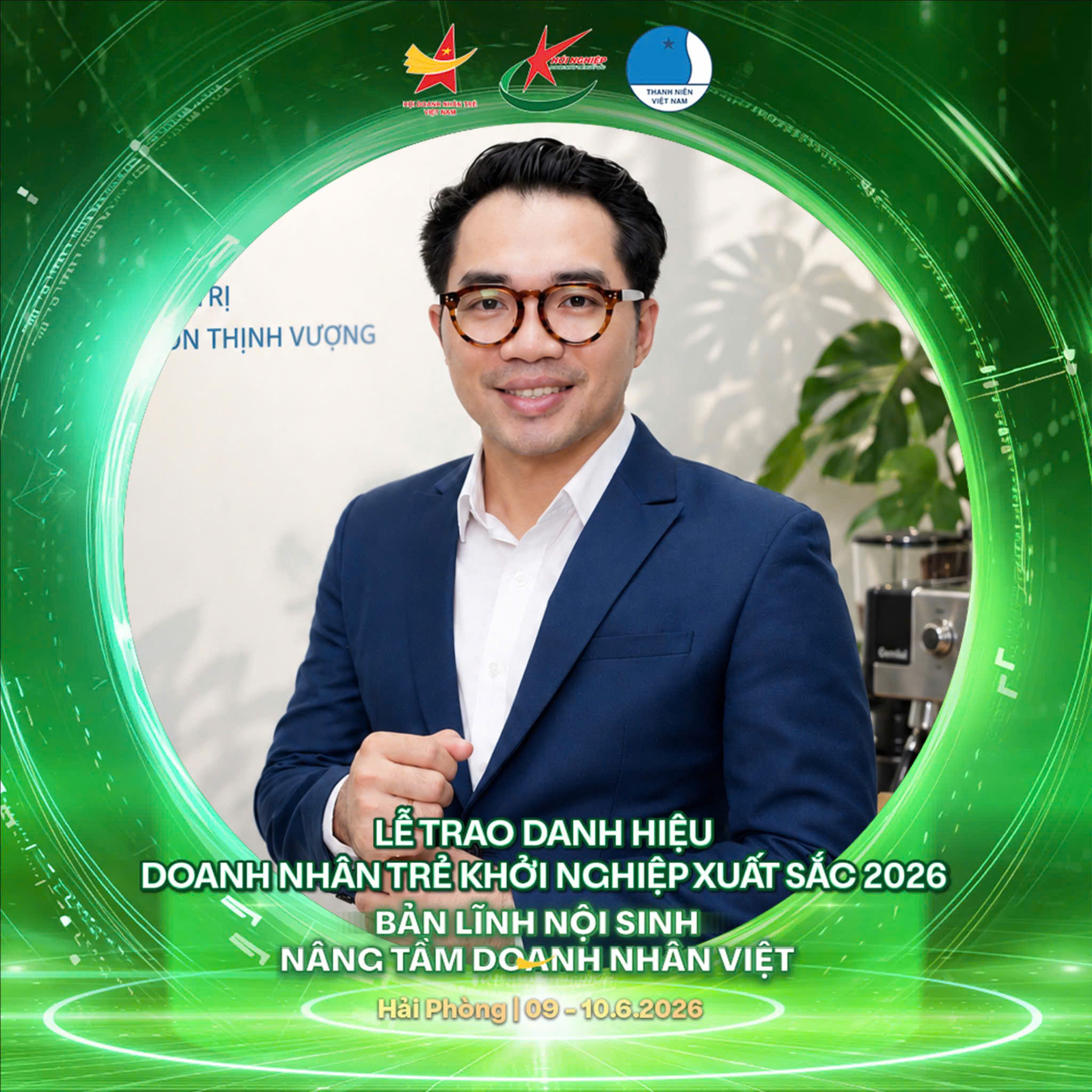 Anh Lê Văn Thương vinh dự đạt danh hiệu Doanh nhân trẻ Khởi nghiệp xuất sắc năm 2026